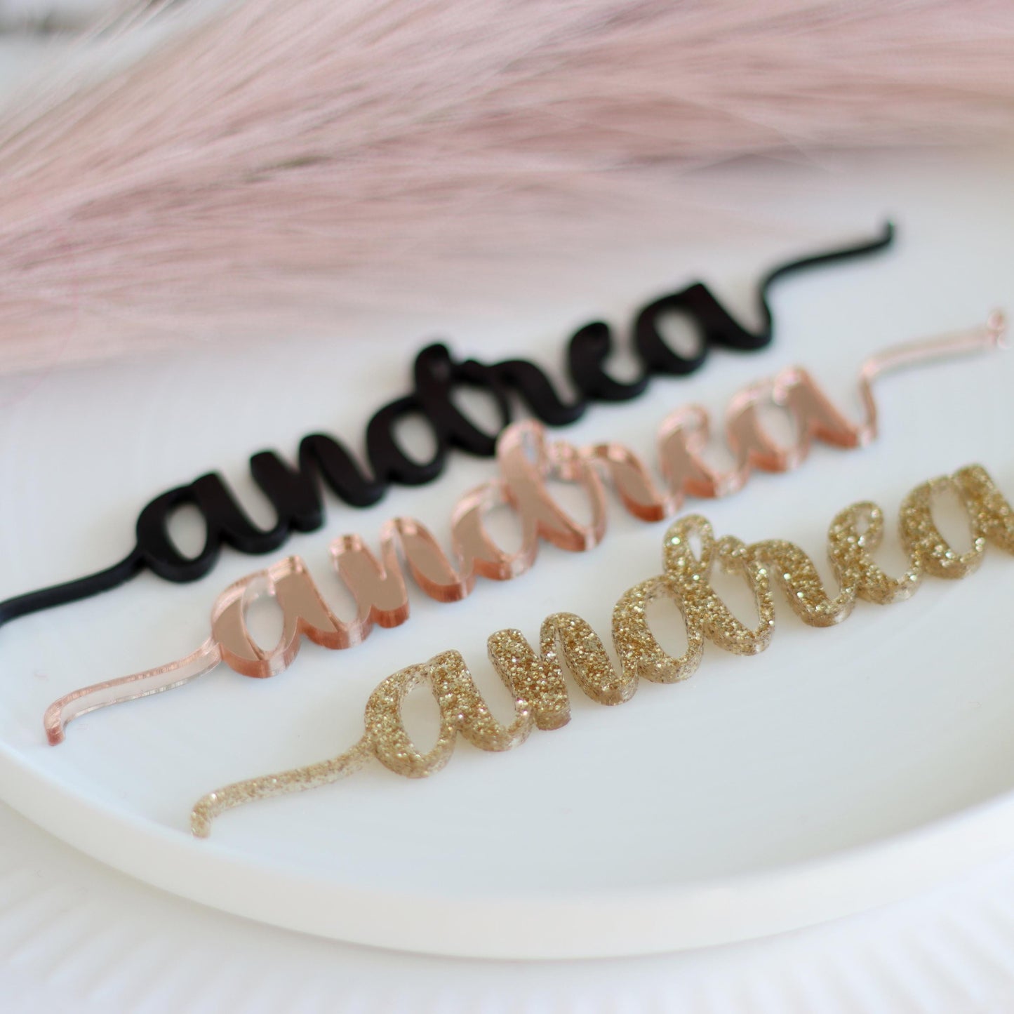 Custom Laser Cut Name Plate for Wedding, Personalized Acrylic Place Cards, Table Décor for Dinner Party, Wooden Place Tag