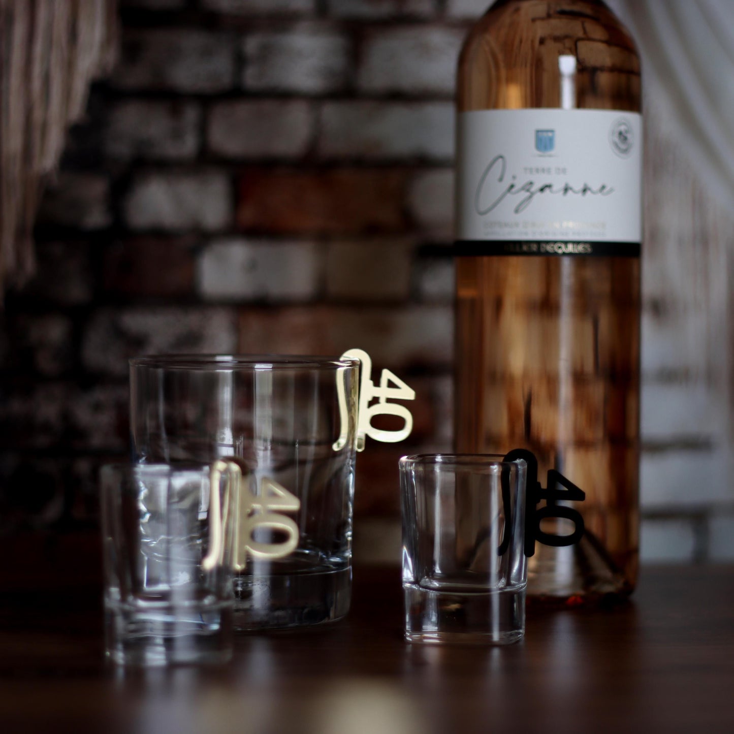 40th Birthday Decorations Wine Charms, Custom Drink Markers, Wine Glass Tags, Glass Charm Accessory for Whiskey, Wine or Shot Glasses