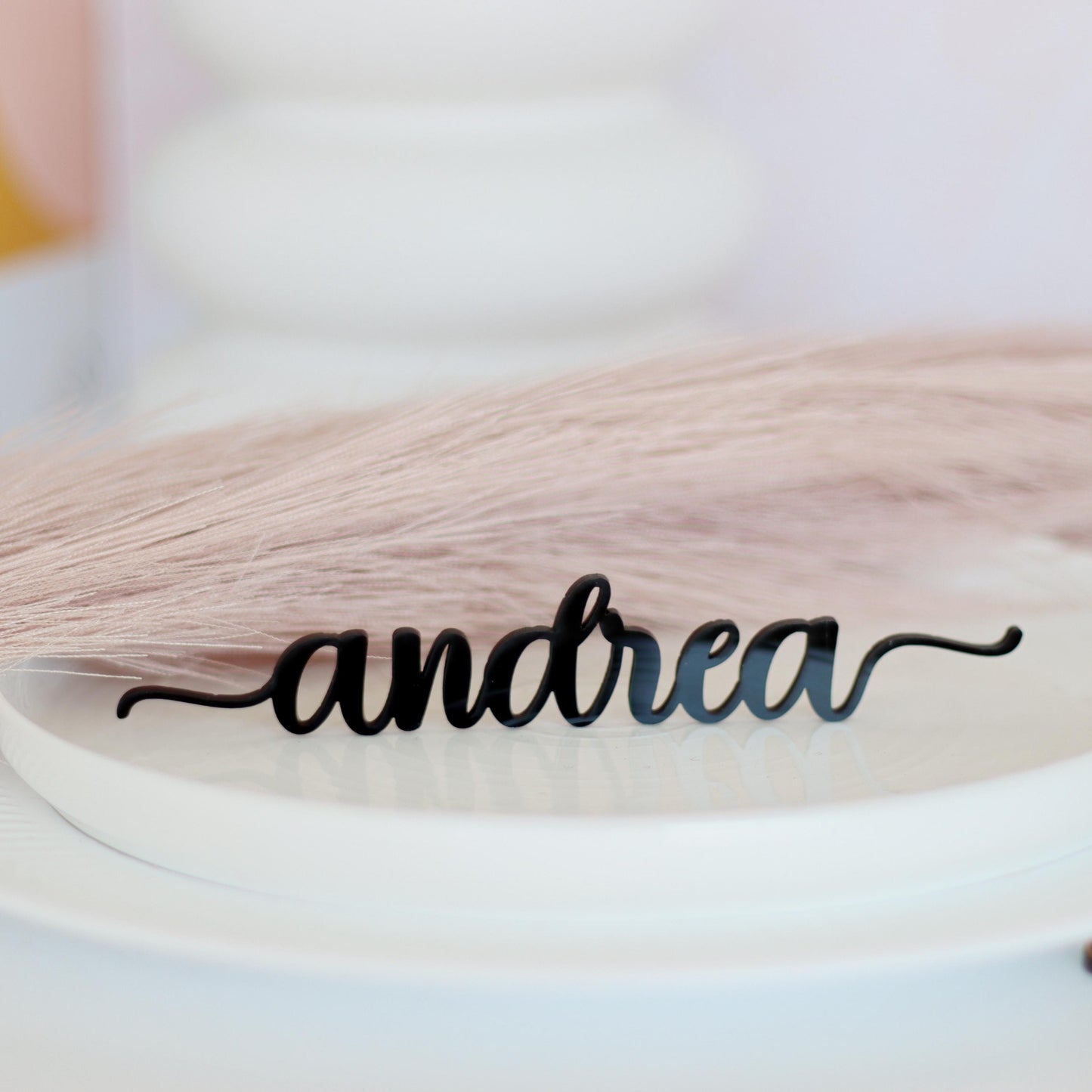 Custom Laser Cut Name Plate for Wedding, Personalized Acrylic Place Cards, Table Décor for Dinner Party, Wooden Place Tag