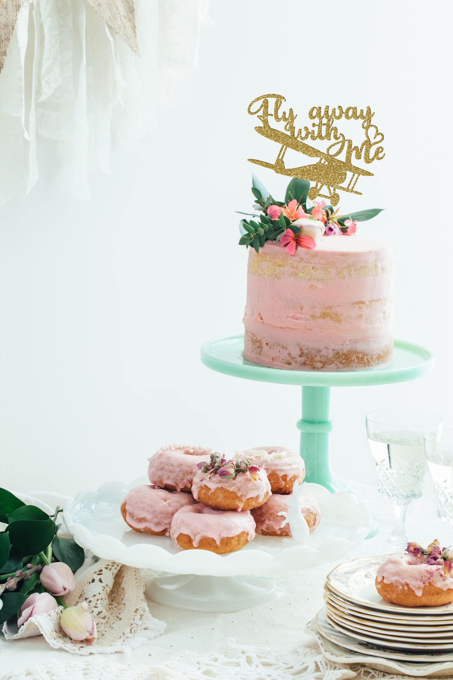 Airplane Wedding Cake Topper, Biplane Wedding Cake Topper, Come Fly With Me Cake Topper, Pilot Wedding Cake Topper