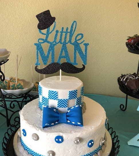 Little Man Cake Topper, Little Man Baby Shower, Little Man Birthday Decorations, Mustache Cake Topper