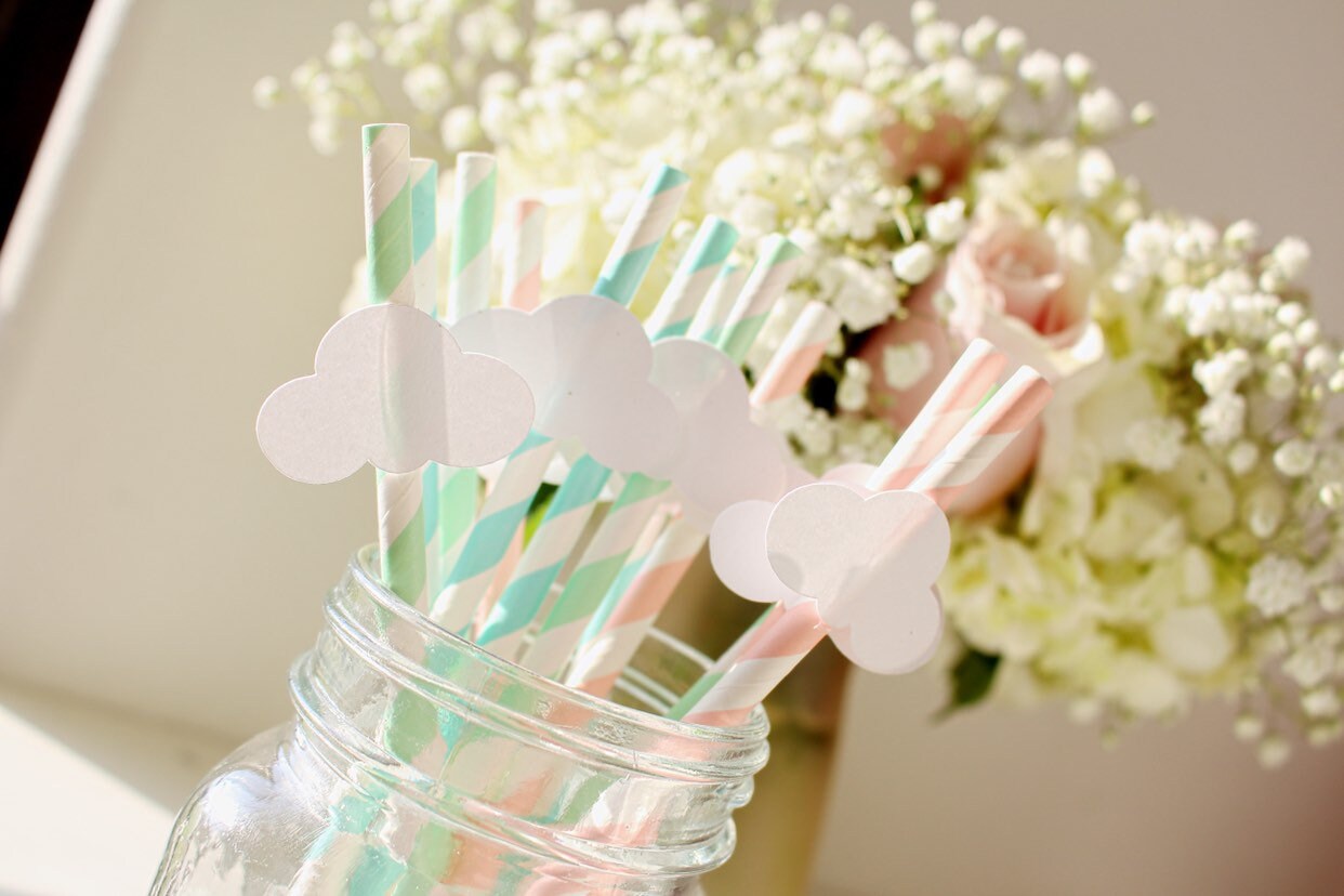 Hot Air Balloon Decorations, Paper Straws, Birthday Party