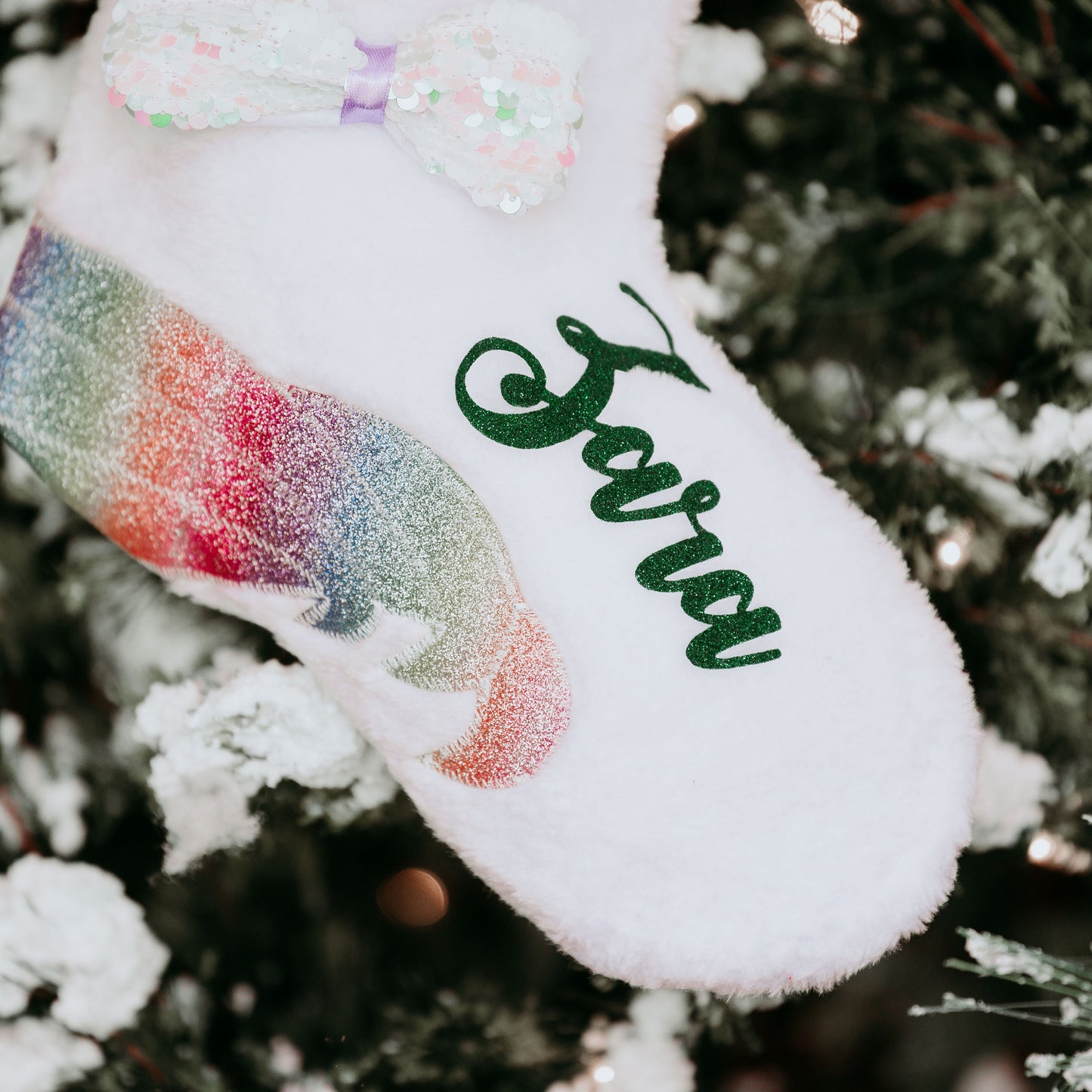 Unicorn Christmas Stocking | Custom Name Stocking | Unicorn Gift | Holiday Stocking | Baby Girl Stocking | 1st Christmas Stocking