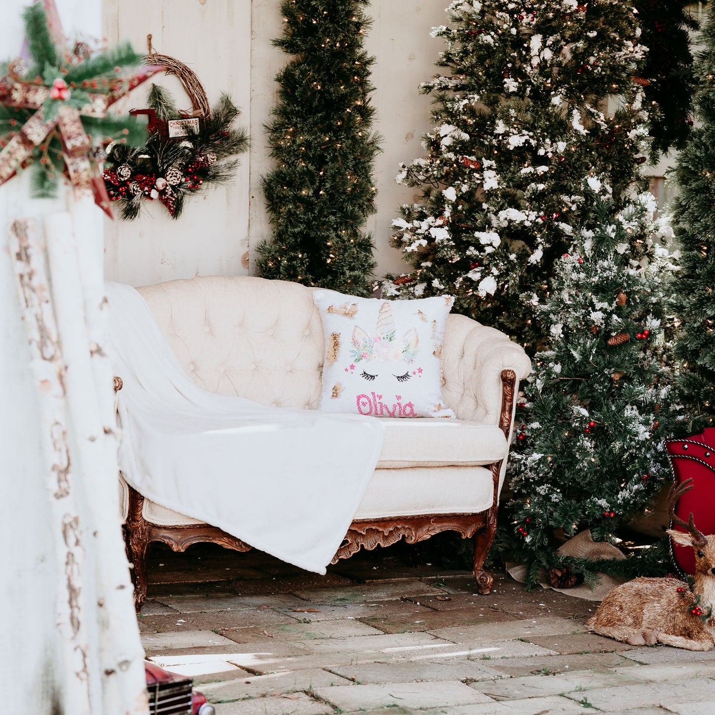 Unicorn Sequin Pillow Case, Christmas Gift for Kids, Custom Sequin Pillow, Personalized Gift for Girls