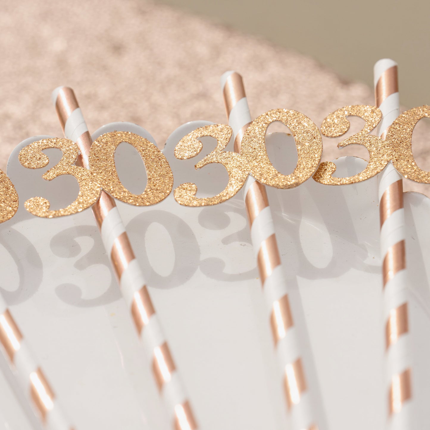 Rose Gold 30th Birthday Party Straws, 30th Birthday Party Straws, 30th Birthday for her, Rose gold 30th Birthday Party Supplies