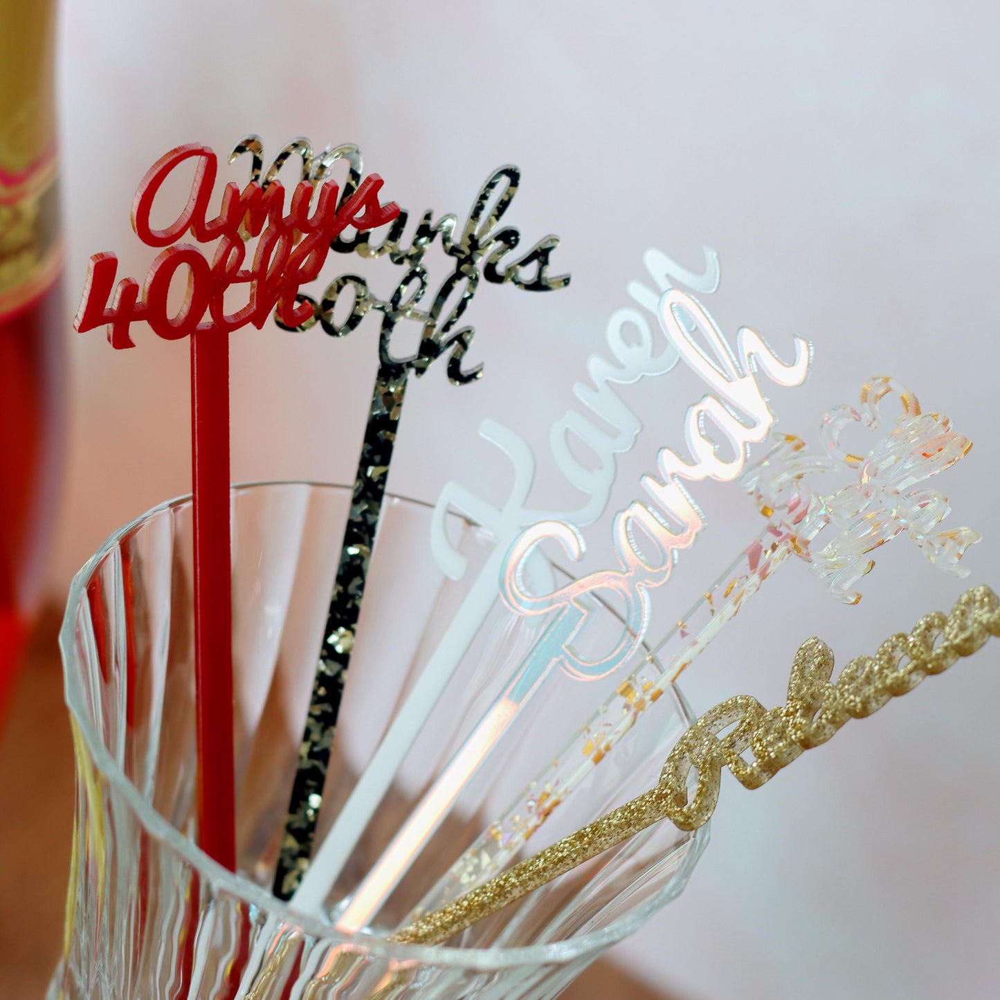 Stir Stick Cocktail Drink Stirrers, Personalized Drink Stirrers for Milestone Birthdays, Custom Stir Sticks, Cocktail Stirrers, Barware