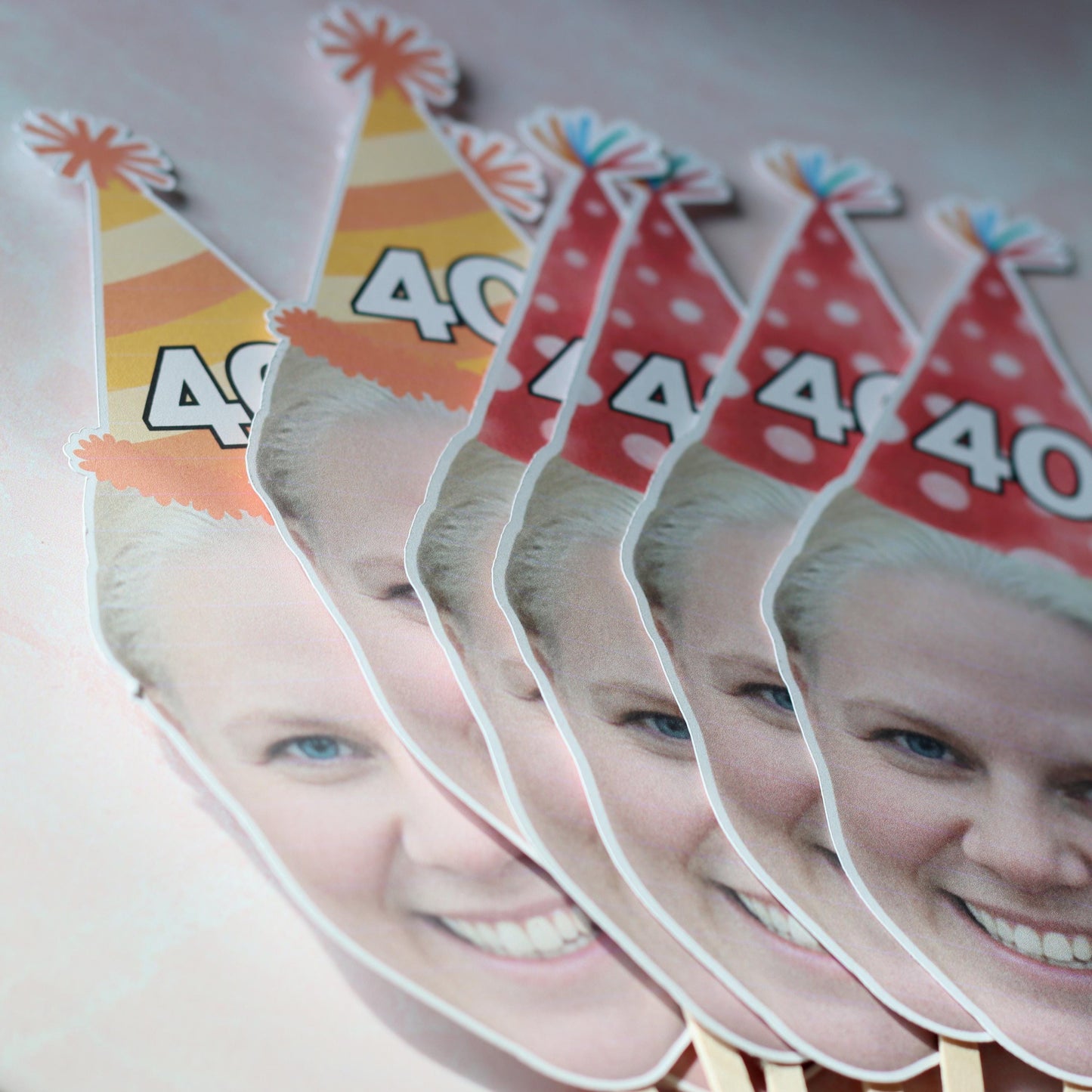 Custom Face Centerpiece Sticks, Photo Birthday Centerpieces, Personalized Birthday Decoration, Gift for Him or Her, Milestone Decorations