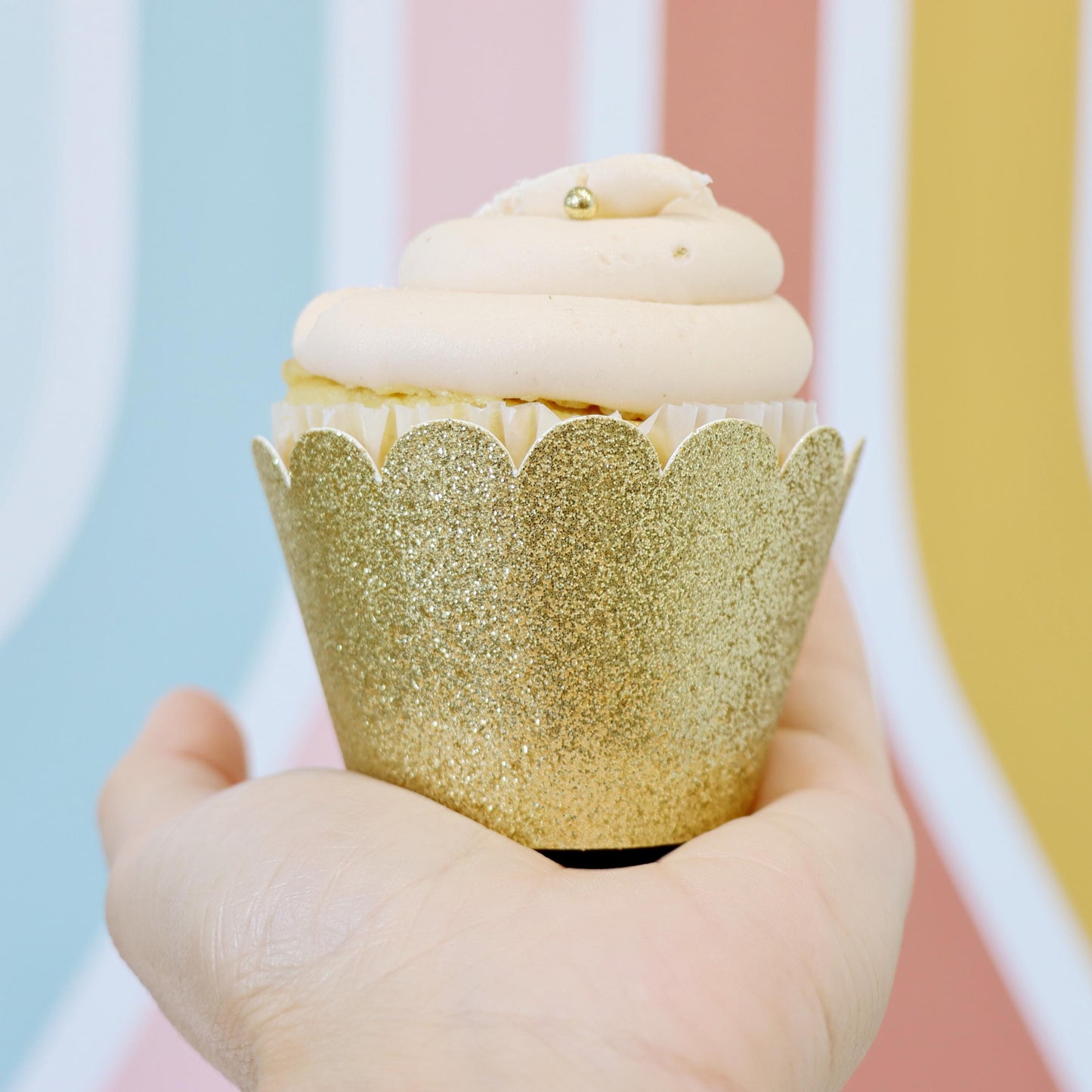 Gold Cupcake Wrappers, Glitter Cupcake Holders, Wedding Cupcake Wrappers