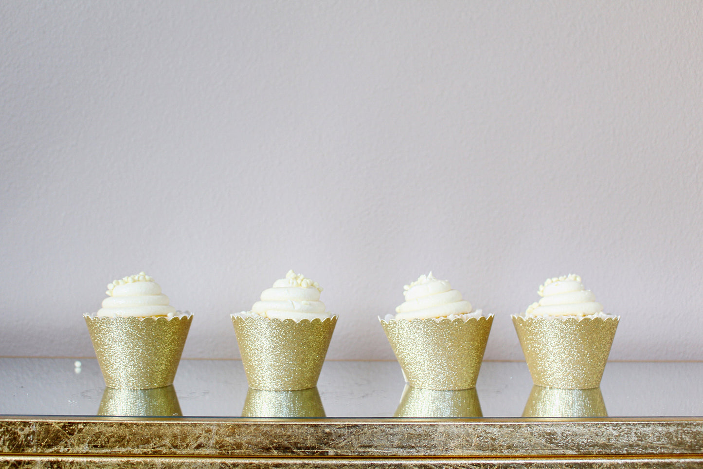 Gold Cupcake Wrappers, Glitter Cupcake Holders, Wedding Cupcake Wrappers