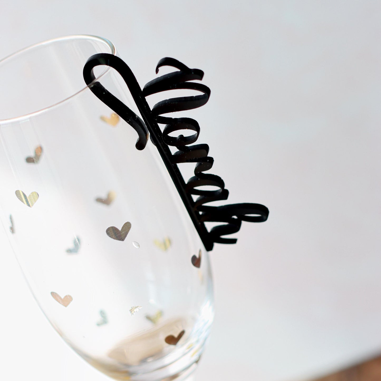 Personalized Wedding Wine Charm, Custom Glass Tag, Bride & Groom Drink Marker, Table Name Card, Champagne Flute Tag for Guests