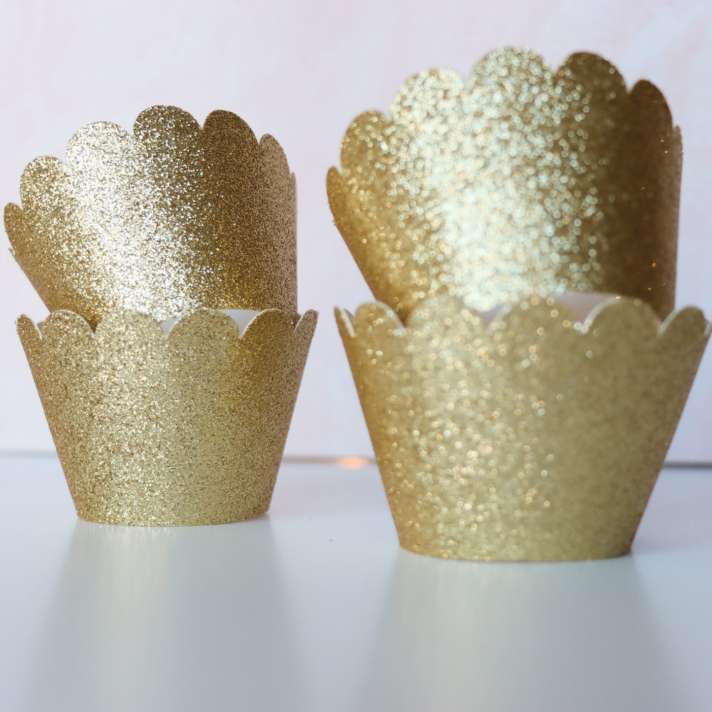 Gold Cupcake Wrappers, Glitter Cupcake Holders, Wedding Cupcake Wrappers
