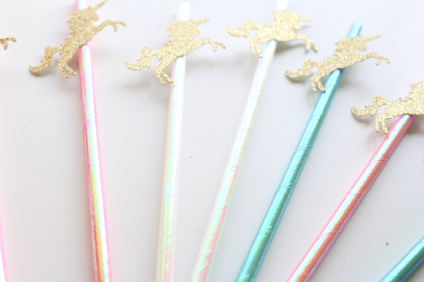 Unicorn Party, Unicorn Birthday Decorations, Unicorn Party Favors, Unicorn Straws, Irridescent straws