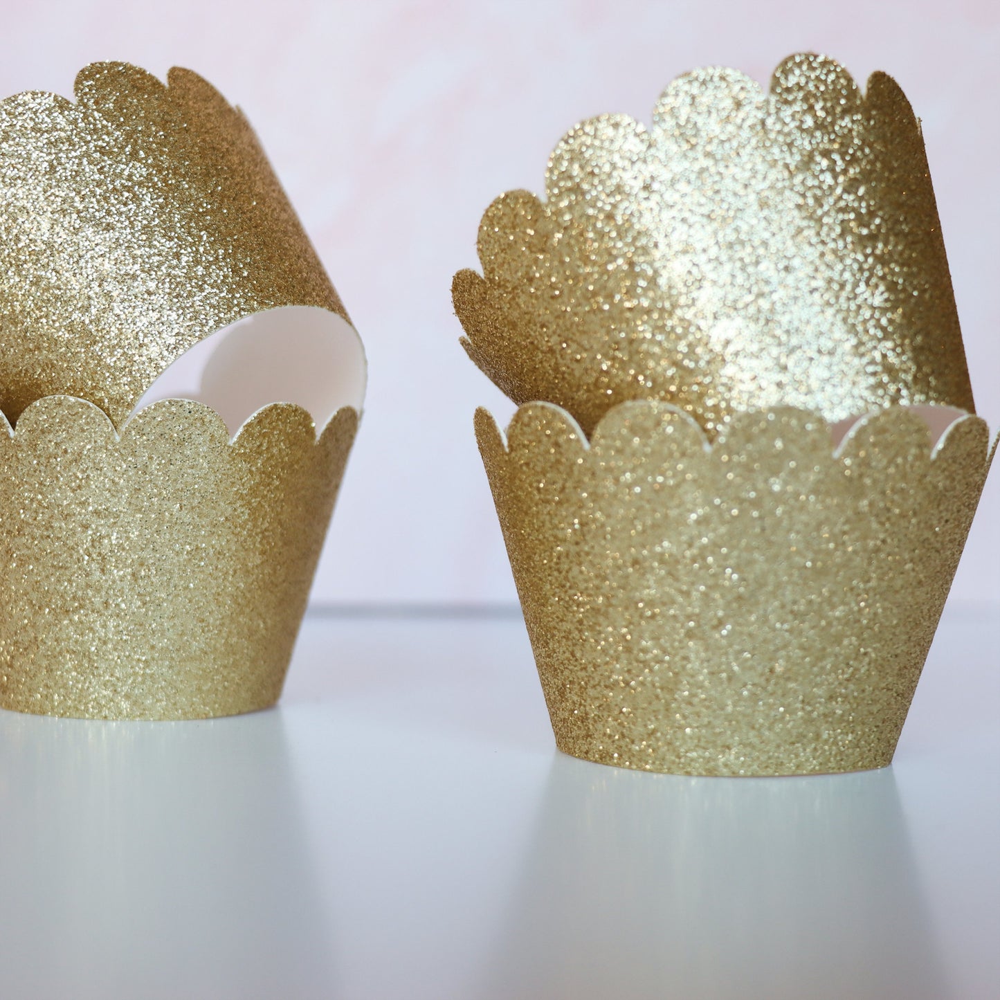 Gold Cupcake Wrappers, Glitter Cupcake Holders, Wedding Cupcake Wrappers