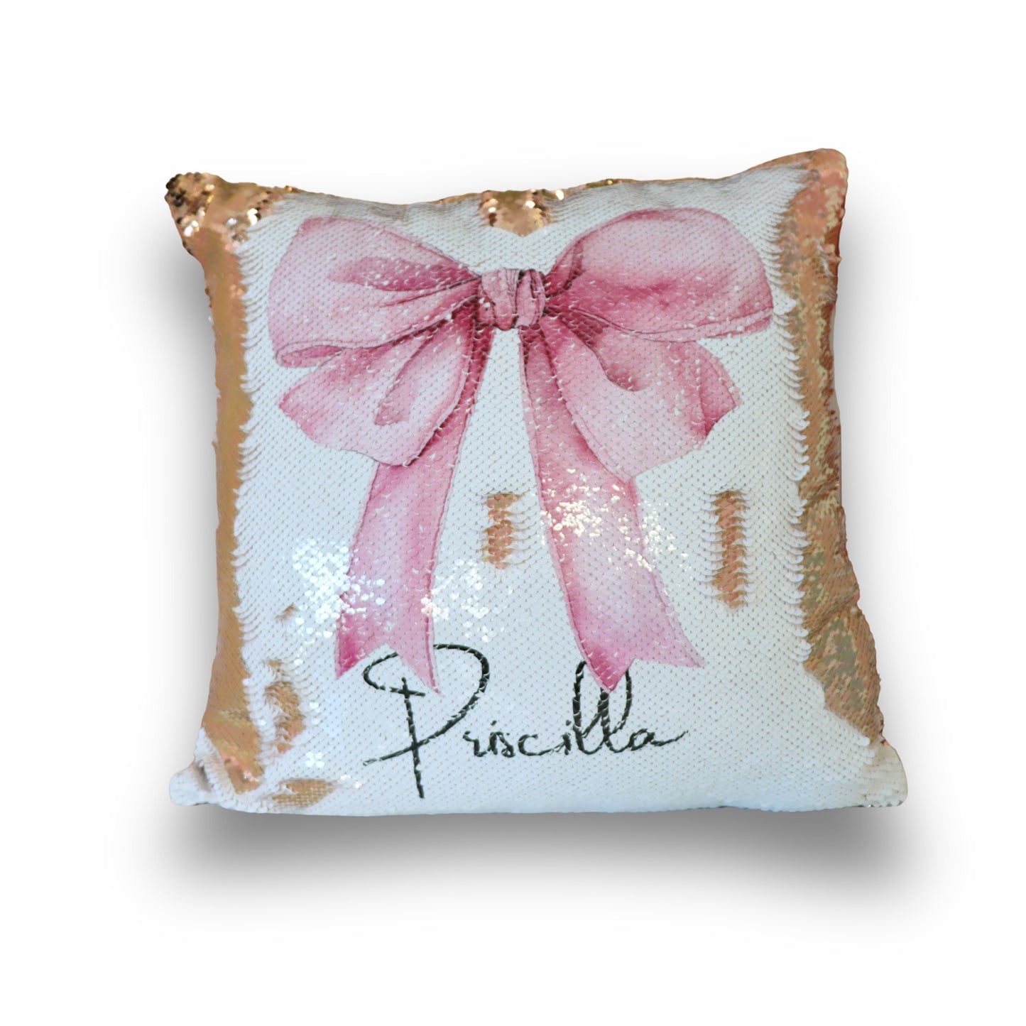 custom sequin pillow bow coquette decor