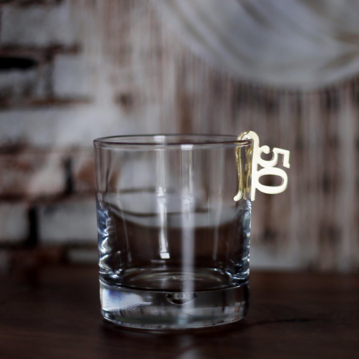 50th Birthday Decorations Elegant Wine and Shot Glass Charms, Drink Markers for Parties, Wine Glass Tags for 50th Birthday Celebrations