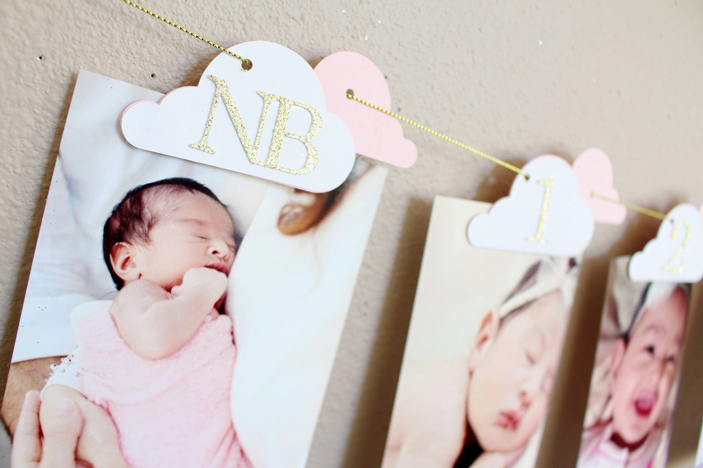Time Flies 1st Birthday Banner – Customizable Hot Air Balloon Photo Garland – Unique Milestone Party Decoration
