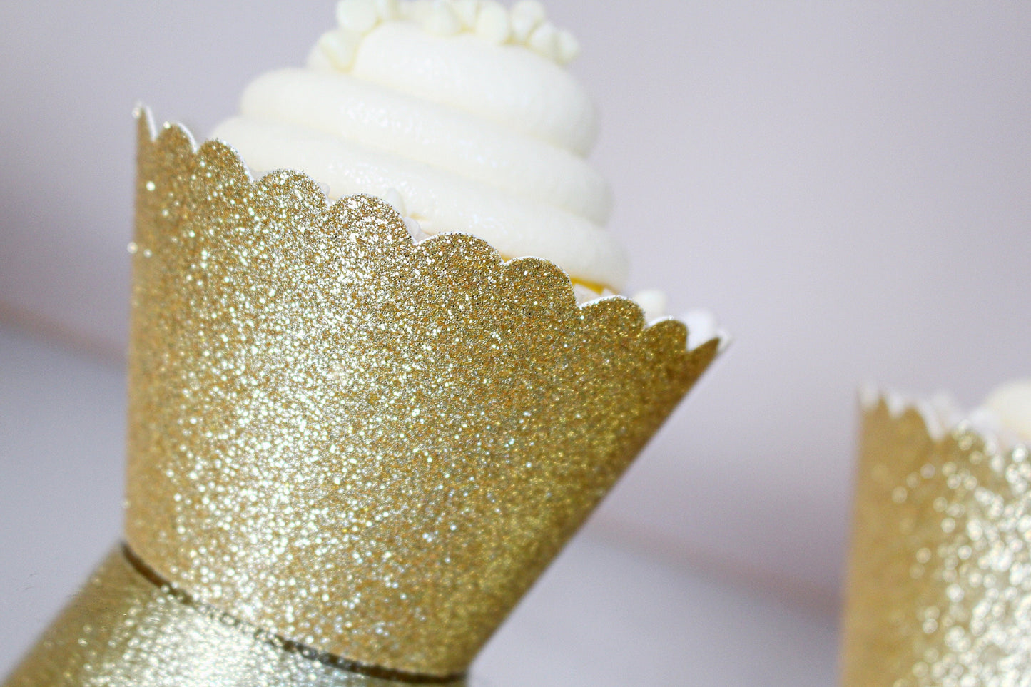 Gold Cupcake Wrappers, Glitter Cupcake Holders, Wedding Cupcake Wrappers
