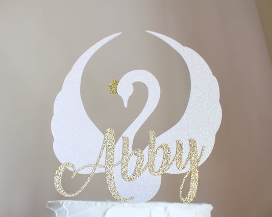 Swan Cake Topper, Swan 1st Birthday Decorations, Swan Princess Birthday