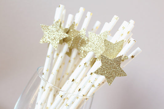 Star Party Paper Straws, Twinkle Baby Shower Supplies, Celestial Themed Decorations, Star Party Decorations