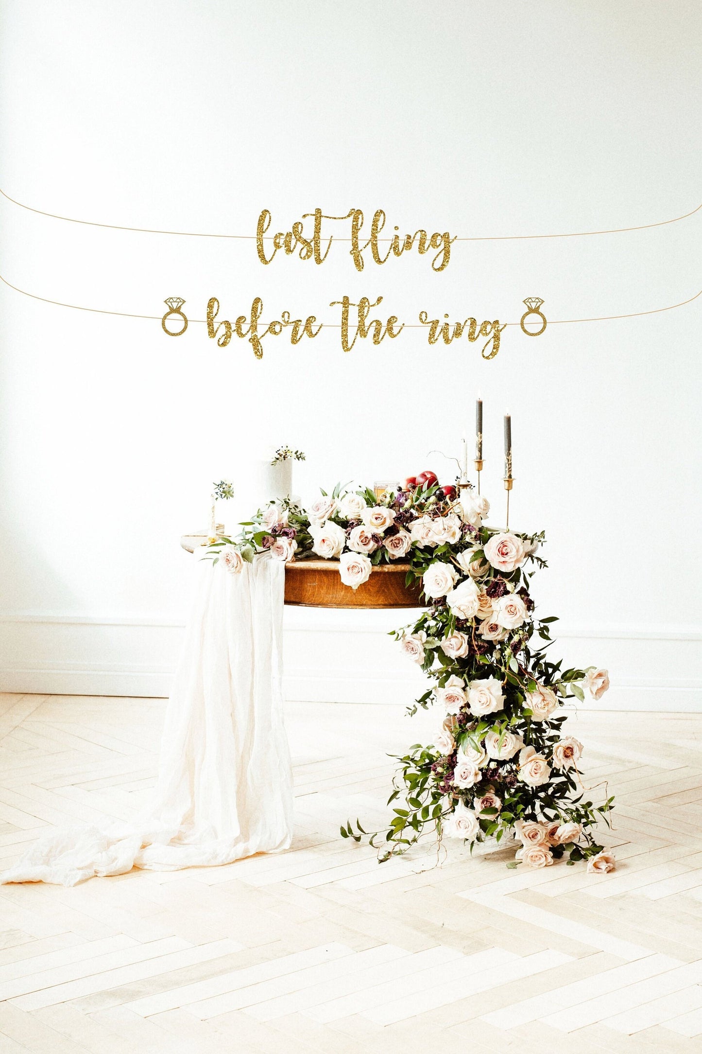 Last fling before the ring banner - One last fling - Last fling decor - Bachelorette Banner - Engagement banner- final fling banner