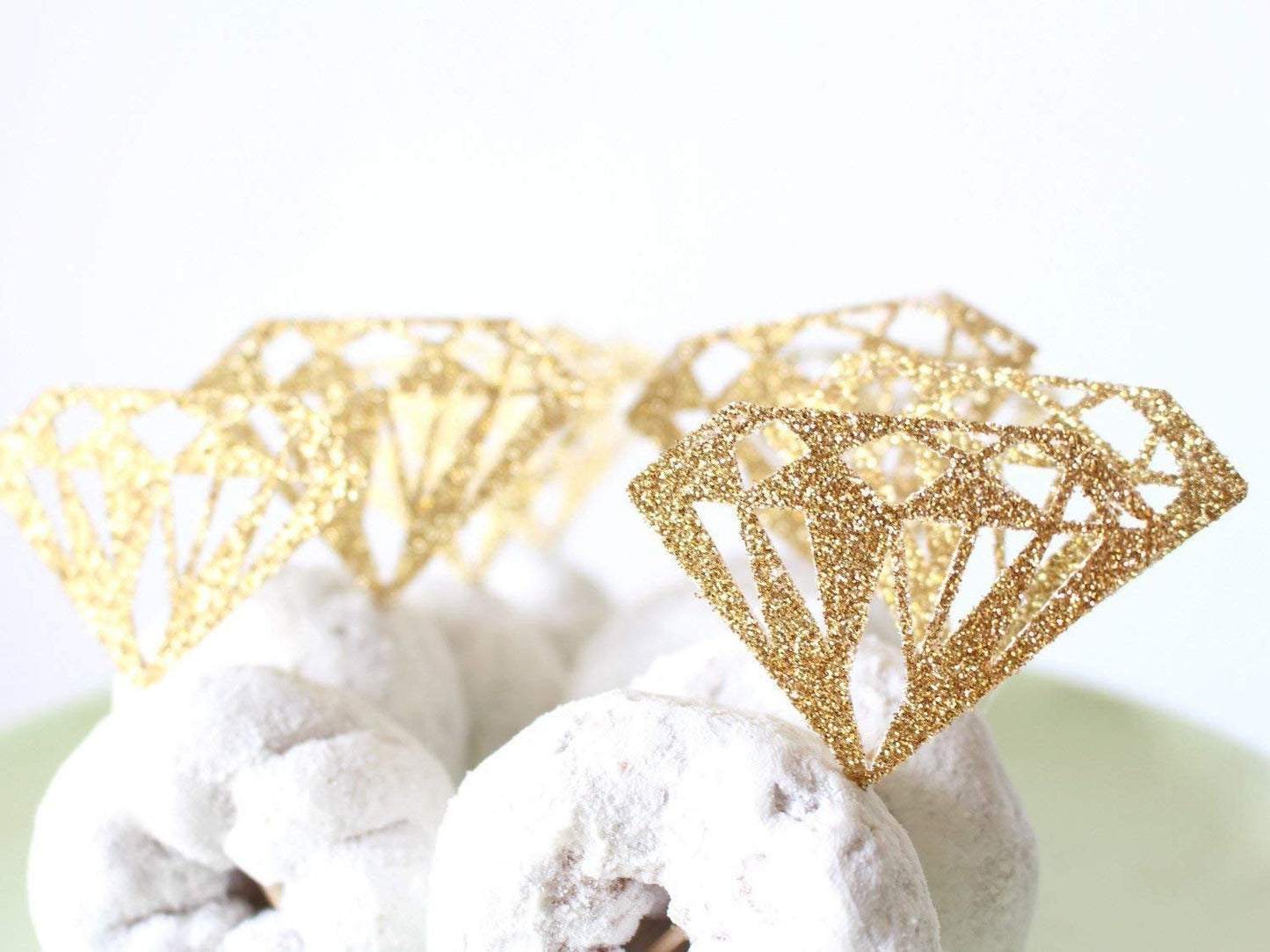 Diamond Cupcake Topper, Diamond Donut Topper, Bridal Shower Decorations, Engagement Party Decorations, Rose Gold Cupcake Toppers