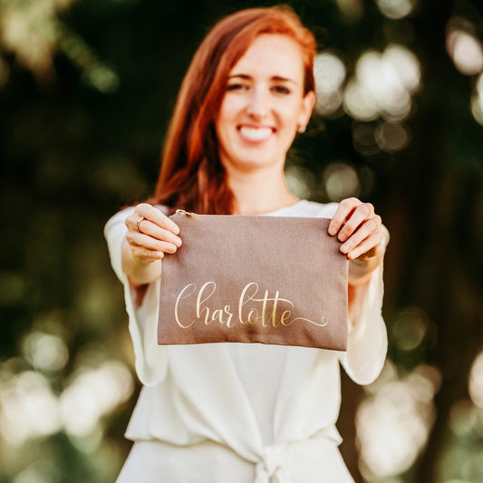 Personalized Makeup Bag, Custom Makeup Bag, Gift for Bride, Gift Bridesmaids, Gift for Her