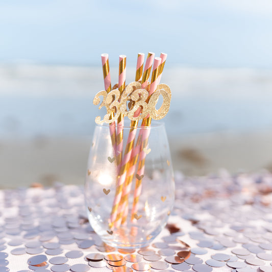 30th Birthday Party Straws, 30th Birthday Party Decorations, Dirty thirty party, 30th Birthday for her, Pink and gold 30th Birthday Decor