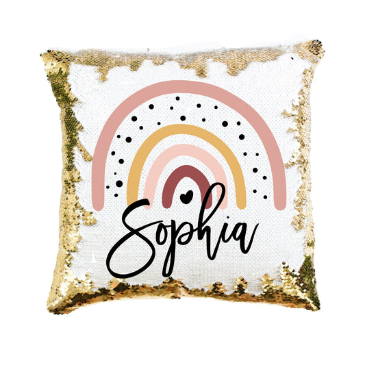 Sequin Pillow Cover, Boho Rainbow Sequin Pillow, Mermaid Pillow, Personalized Mermaid Pillow, Magic Pillow, Gift for Her, Christmas Gift