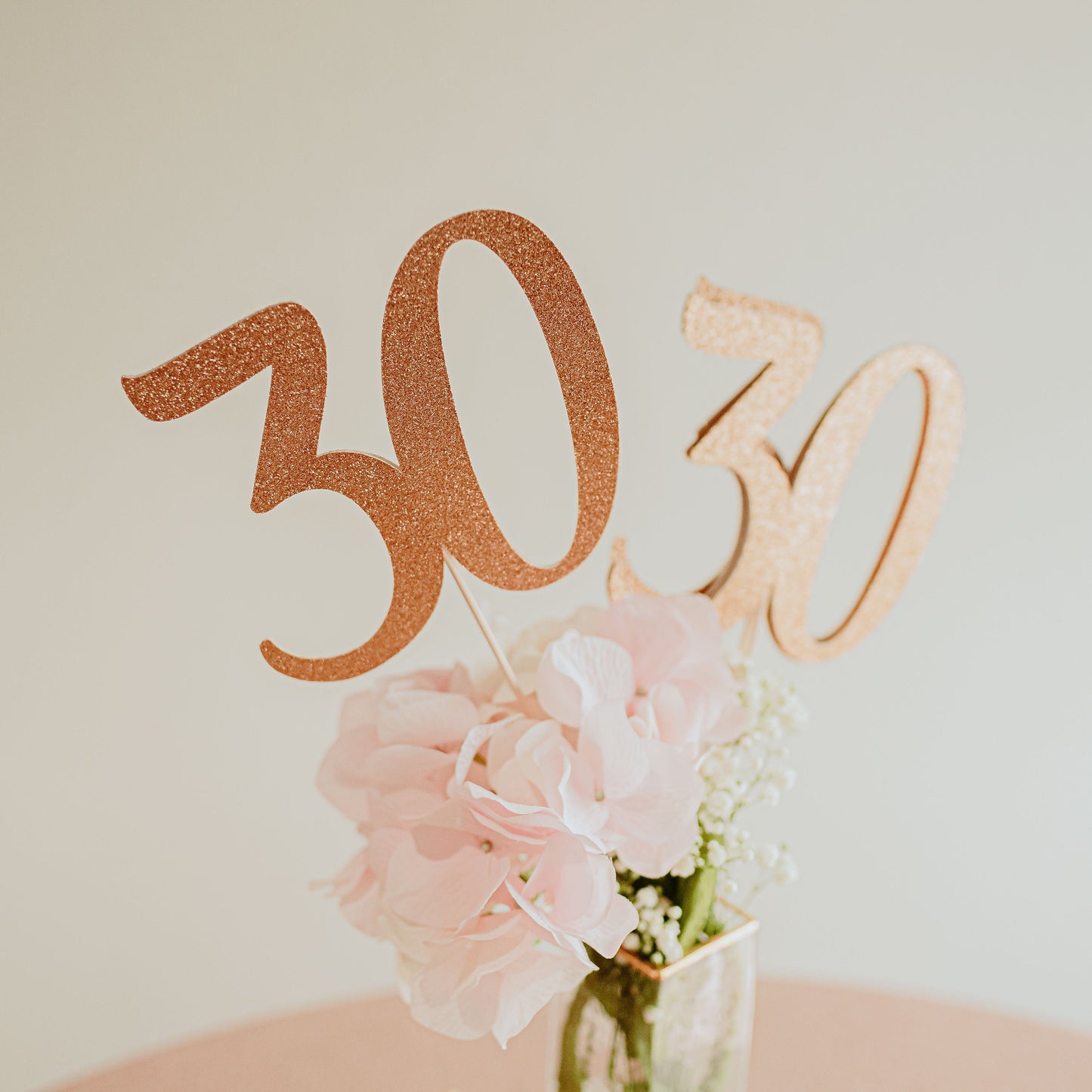 30th Birthday Decorations - Rose Gold Centerpieces, 30th Birthday Gift for Her, Party Supplies & Centerpieces - Double Sided