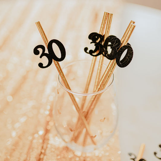 30th Birthday Party Straws, 30th Birthday for her, Dirty 30, 30Th Birthday Party, 30 Af, 30Th Party Supplies, Black and Gold 30th Birthday