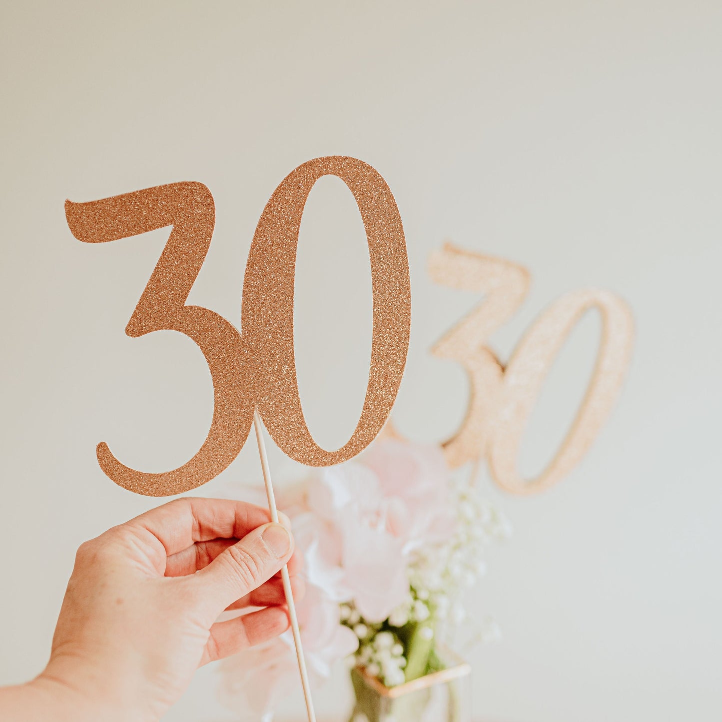 30th Birthday Decorations - Rose Gold Centerpieces, 30th Birthday Gift for Her, Party Supplies & Centerpieces - Double Sided