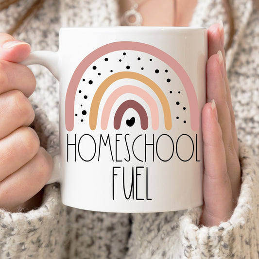 Boho Rainbow Homeschool Coffee Mug, Homeschool Mom Gift, Homeschool Coffee Mug, Homeschool Mug, Back to School Gift, Funny Homeschool Gift