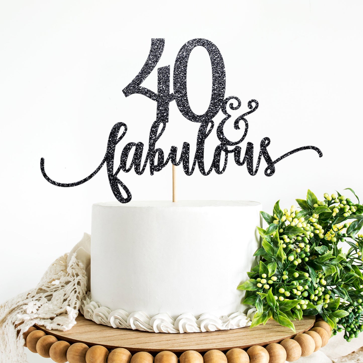 40 and Fabulous Cake Topper - 40 and Fabulous - 40th Birthday Decorations - 40th Birthday Cake topper - Hello 40 - Forty and Fabluous Decor