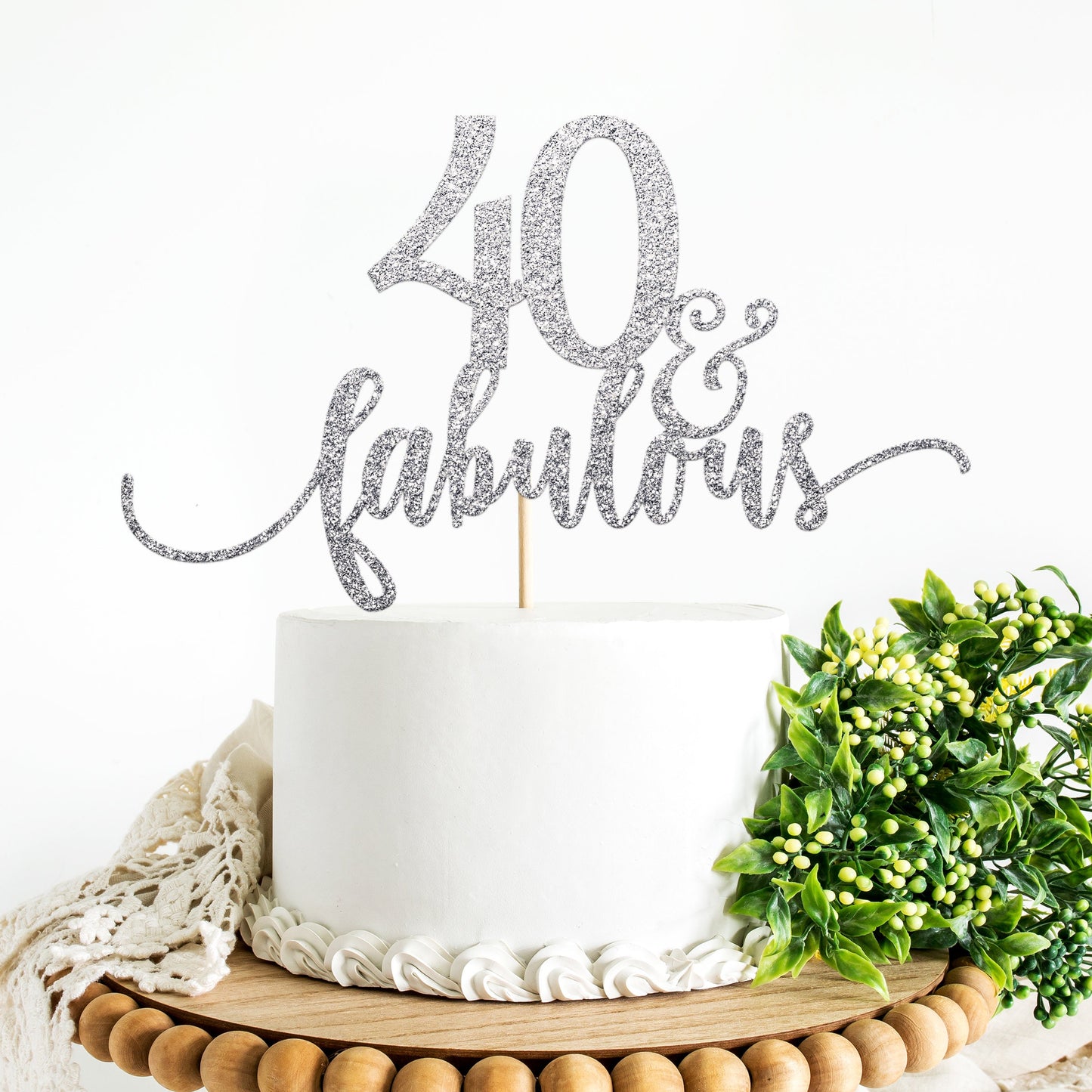 40 and Fabulous Cake Topper - 40 and Fabulous - 40th Birthday Decorations - 40th Birthday Cake topper - Hello 40 - Forty and Fabluous Decor