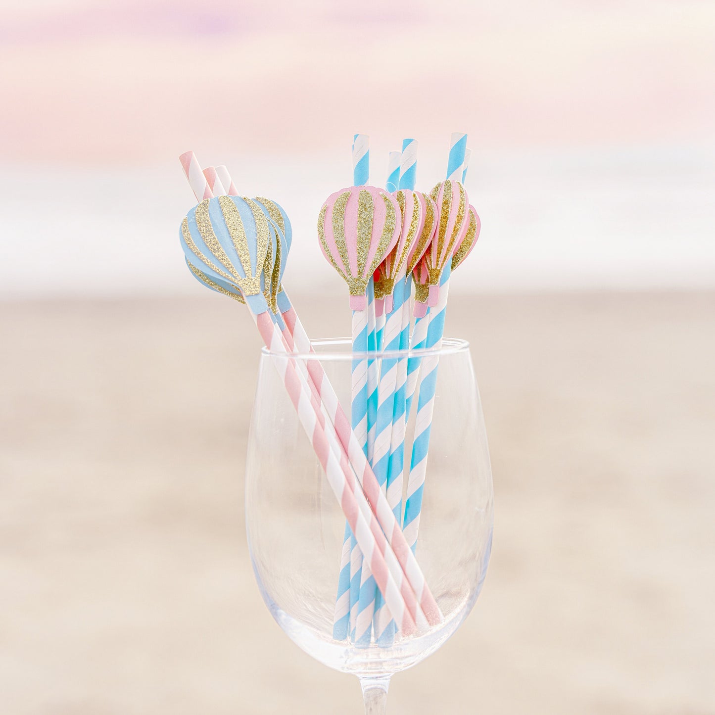 Hot Air Balloon Decorations - Hot Air Balloon Party - Up Up and Away - Fly Away with me - Party Straws - Paper Straws - First Birthday Party