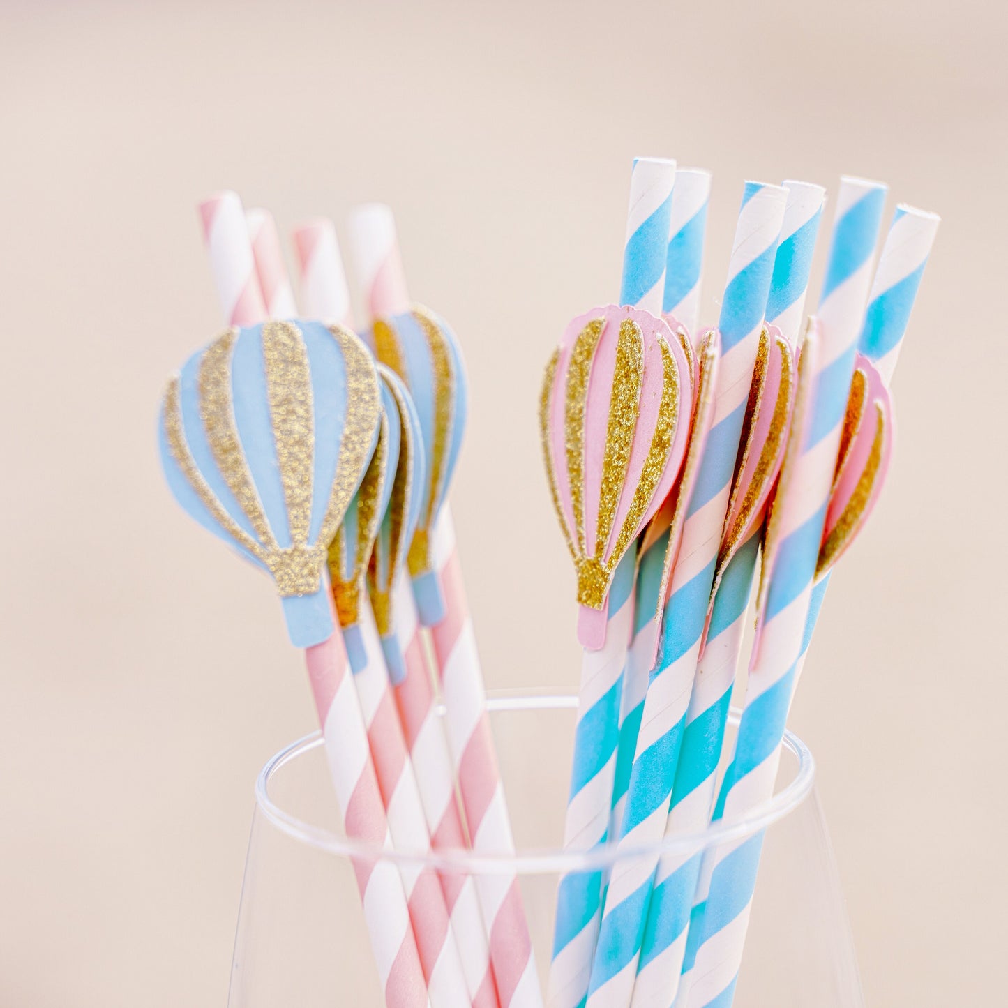 Hot Air Balloon Decorations - Hot Air Balloon Party - Up Up and Away - Fly Away with me - Party Straws - Paper Straws - First Birthday Party