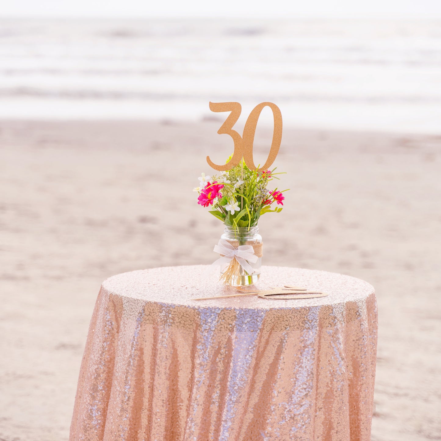 30th Birthday Decorations - Rose Gold Centerpieces, 30th Birthday Gift for Her, Party Supplies & Centerpieces - Double Sided