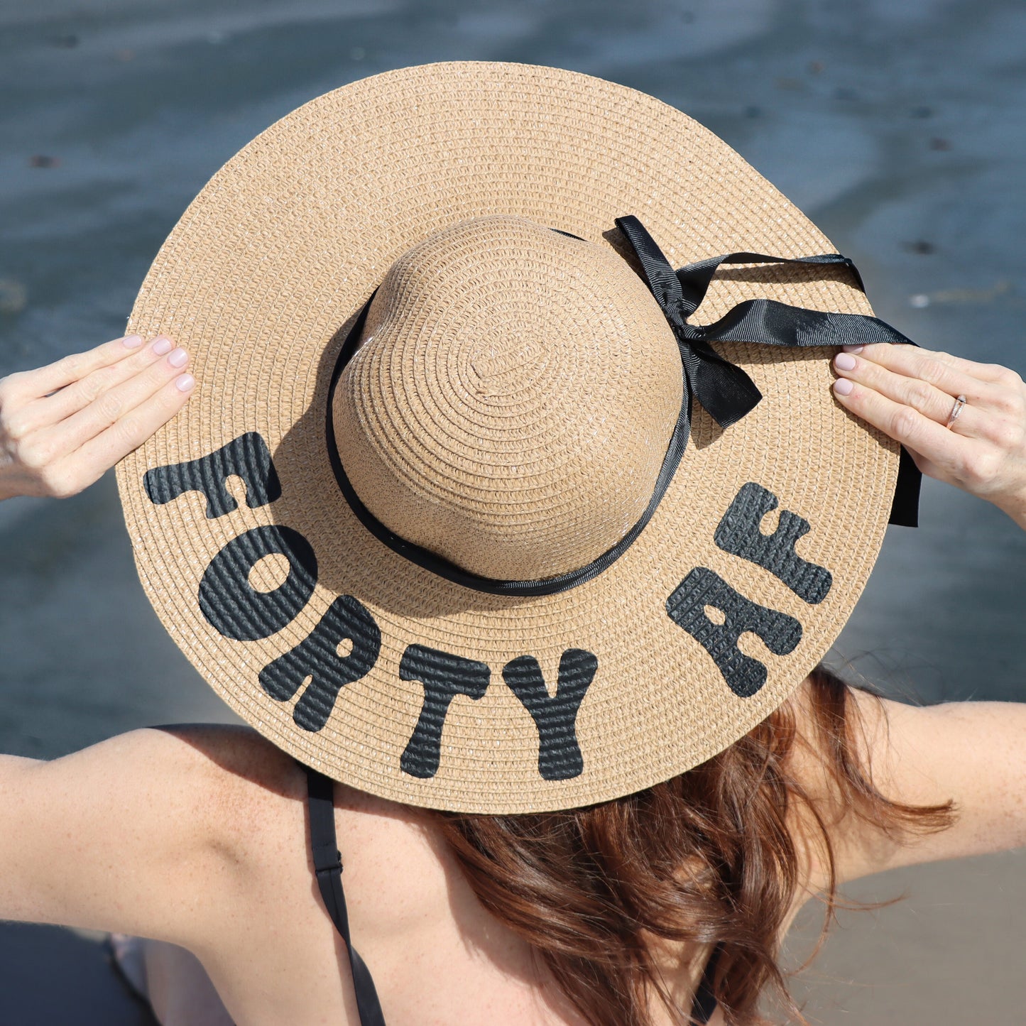 40 AF Birthday Floppy Beach Hat - Women's Sun Straw Hat Gift from Mom, Friends, One Size Fits All, Unique Special Turning 40 Present