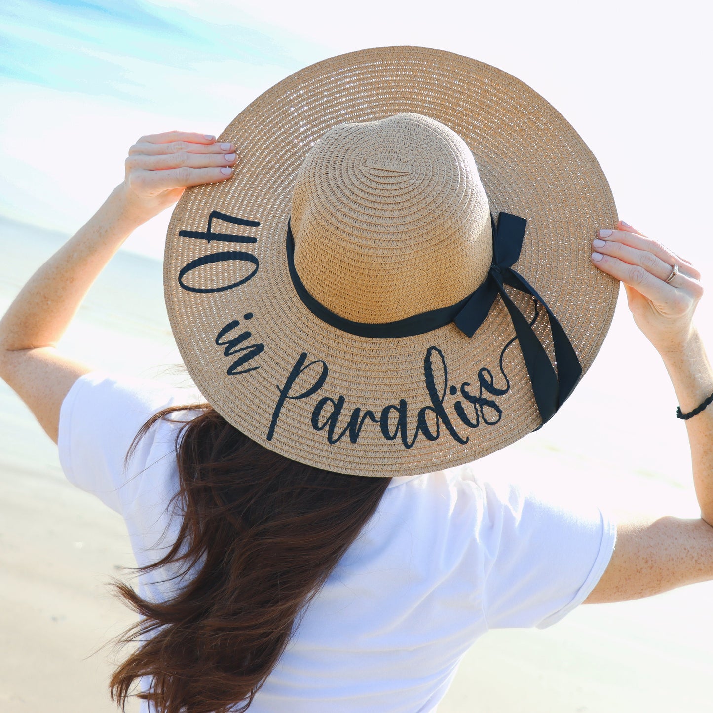 40th Birthday Floppy Beach Hat - Women's Sun Straw Hat Gift from Mom, Friends, One Size Fits All, Unique Special Turning 40 Present