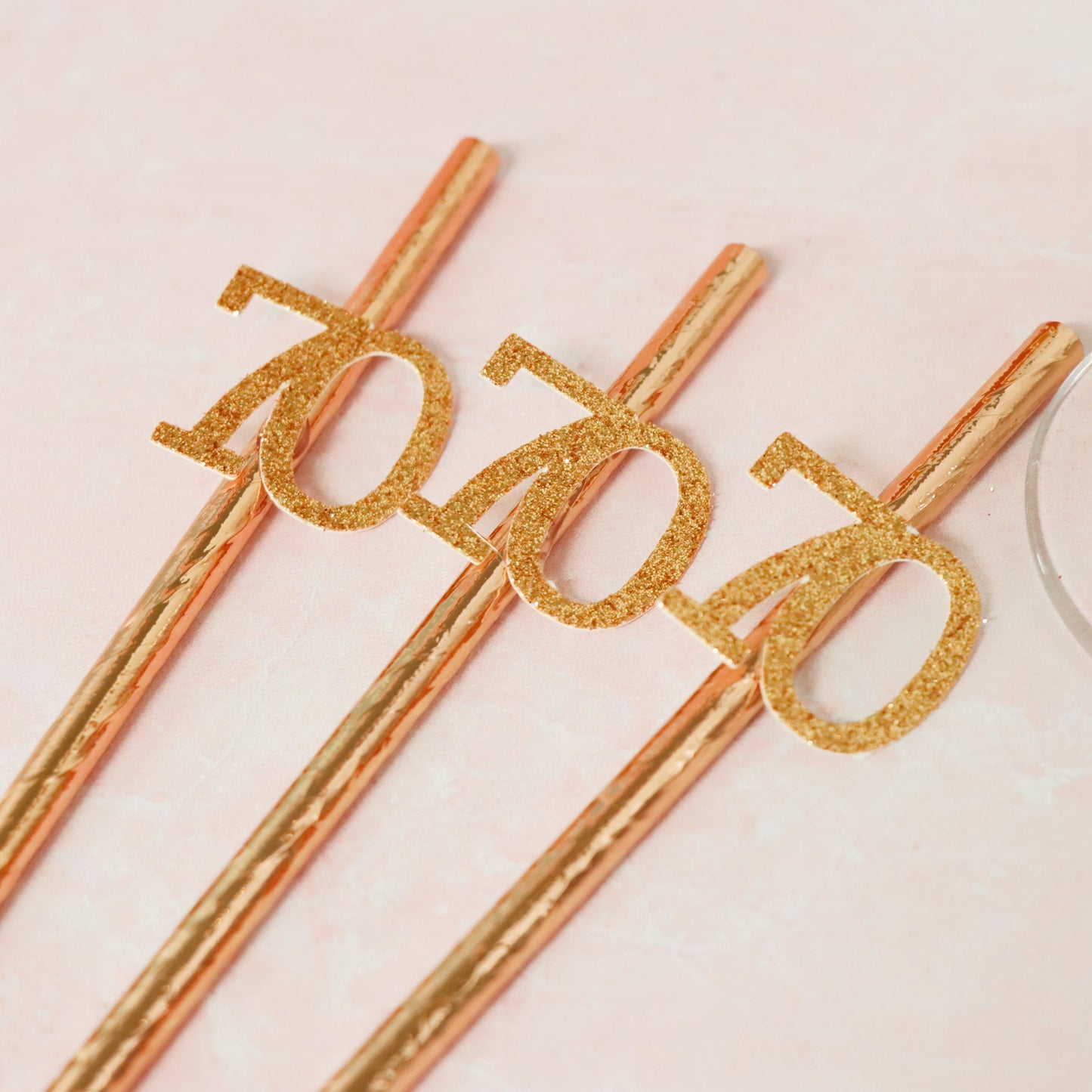 Luxury Rose Gold 70th Straws, Elder Celebration Item, Family Gathering Tableware, Keepsake Birthday Gift