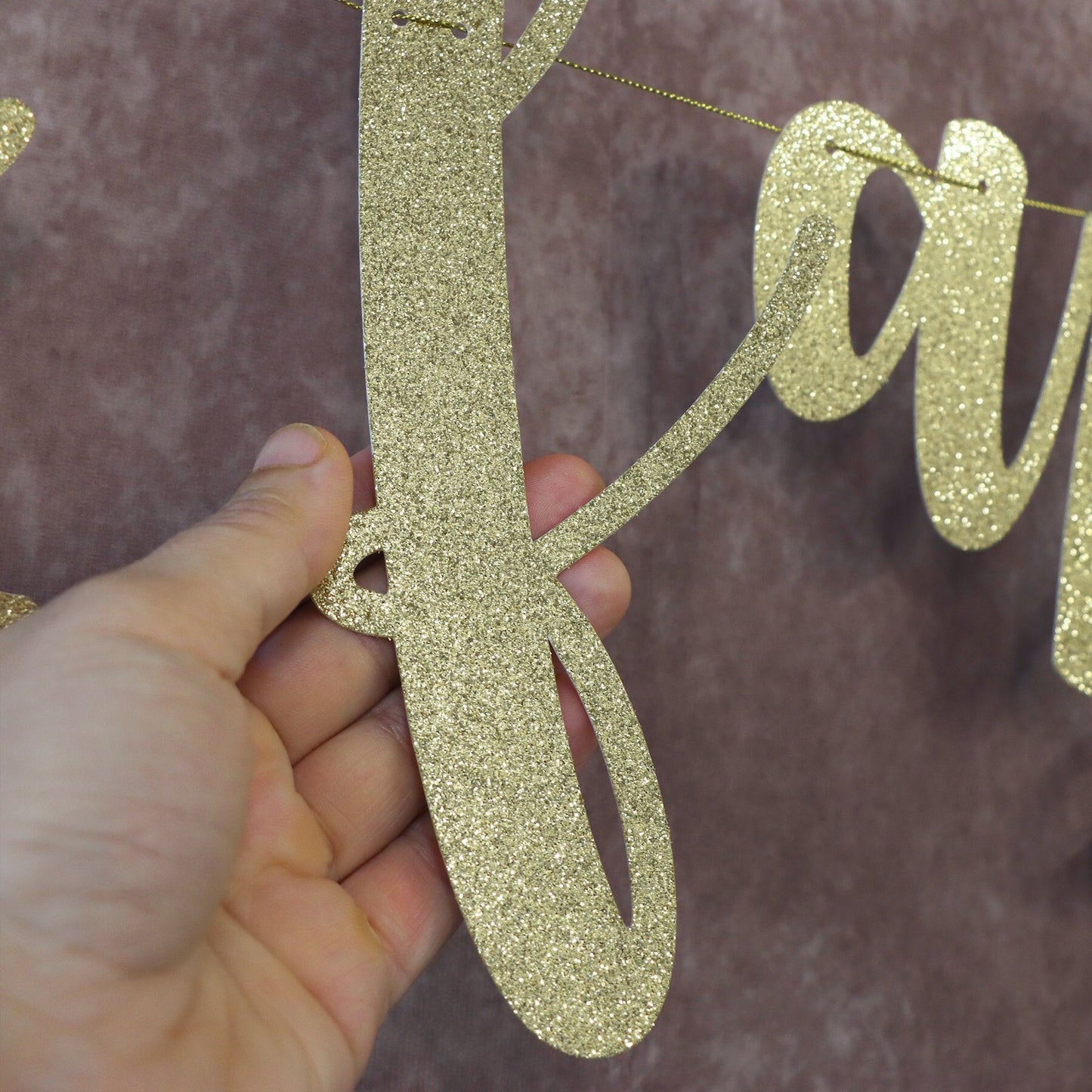 40th Birthday Decoration, Forty and Flawless Gold Glitter Banner, Party Decor for Adult, Ideal Gift from Friends