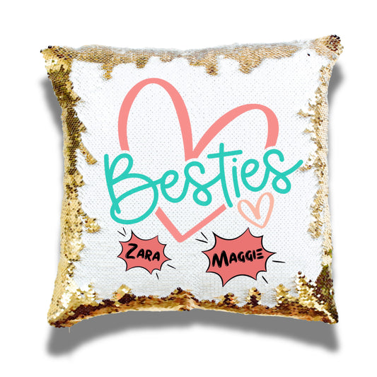 Custom Best Friend Birthday Gift, Personalized Sequin Pillow Cover, Unique Sentimental Keepsake, Chic Dorm Room Decor.