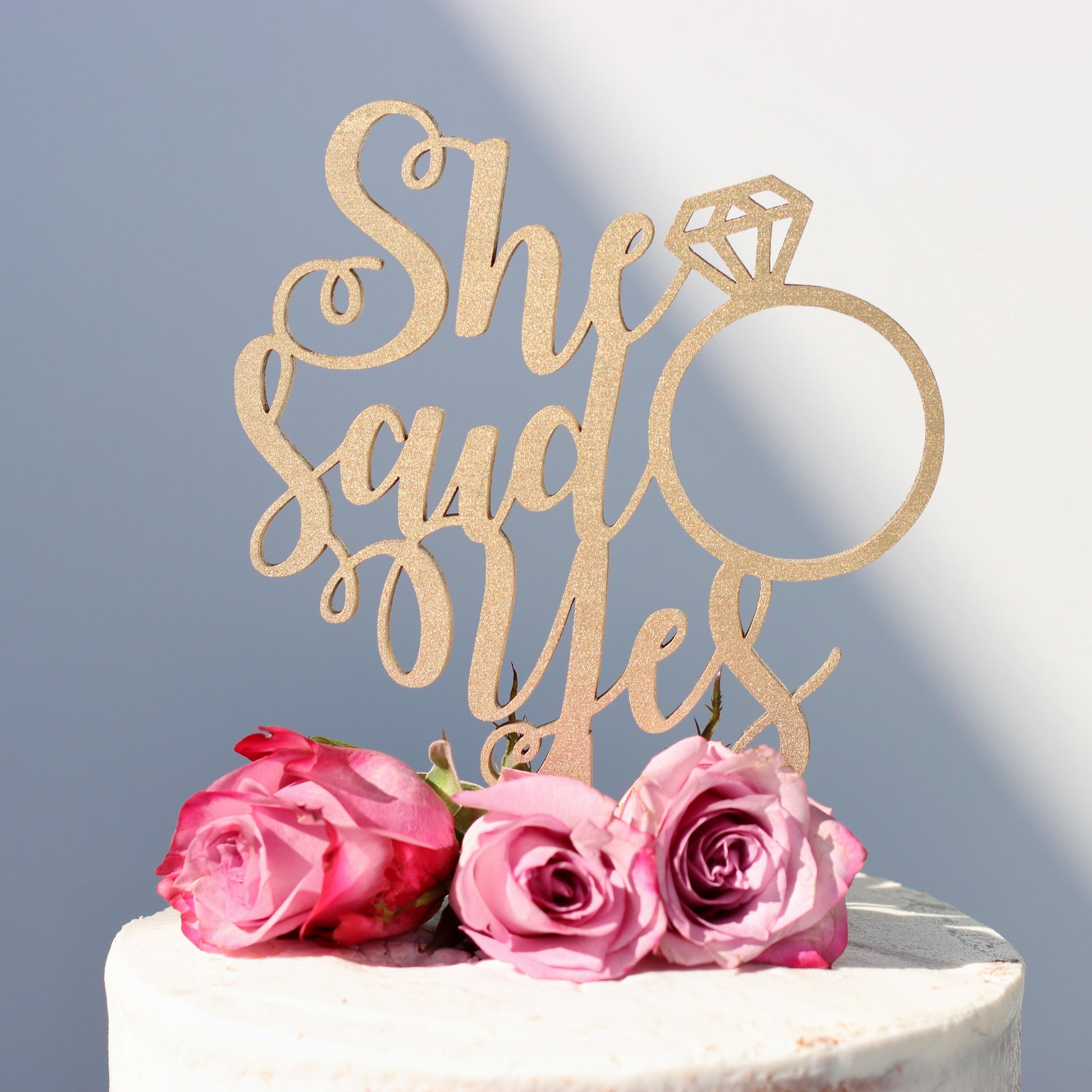 She said yes, cake topper