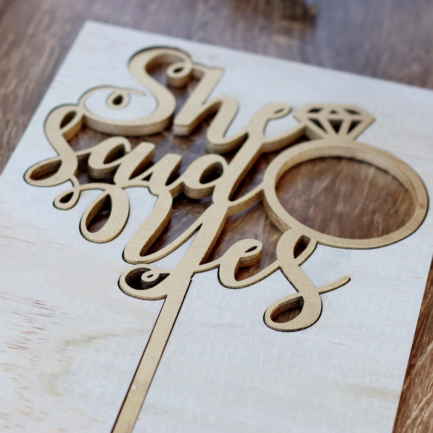 She Said Yes Cake Topper, Bridal Shower Cake Topper, Bride To Be Gift, Laser Cut Cake Topper