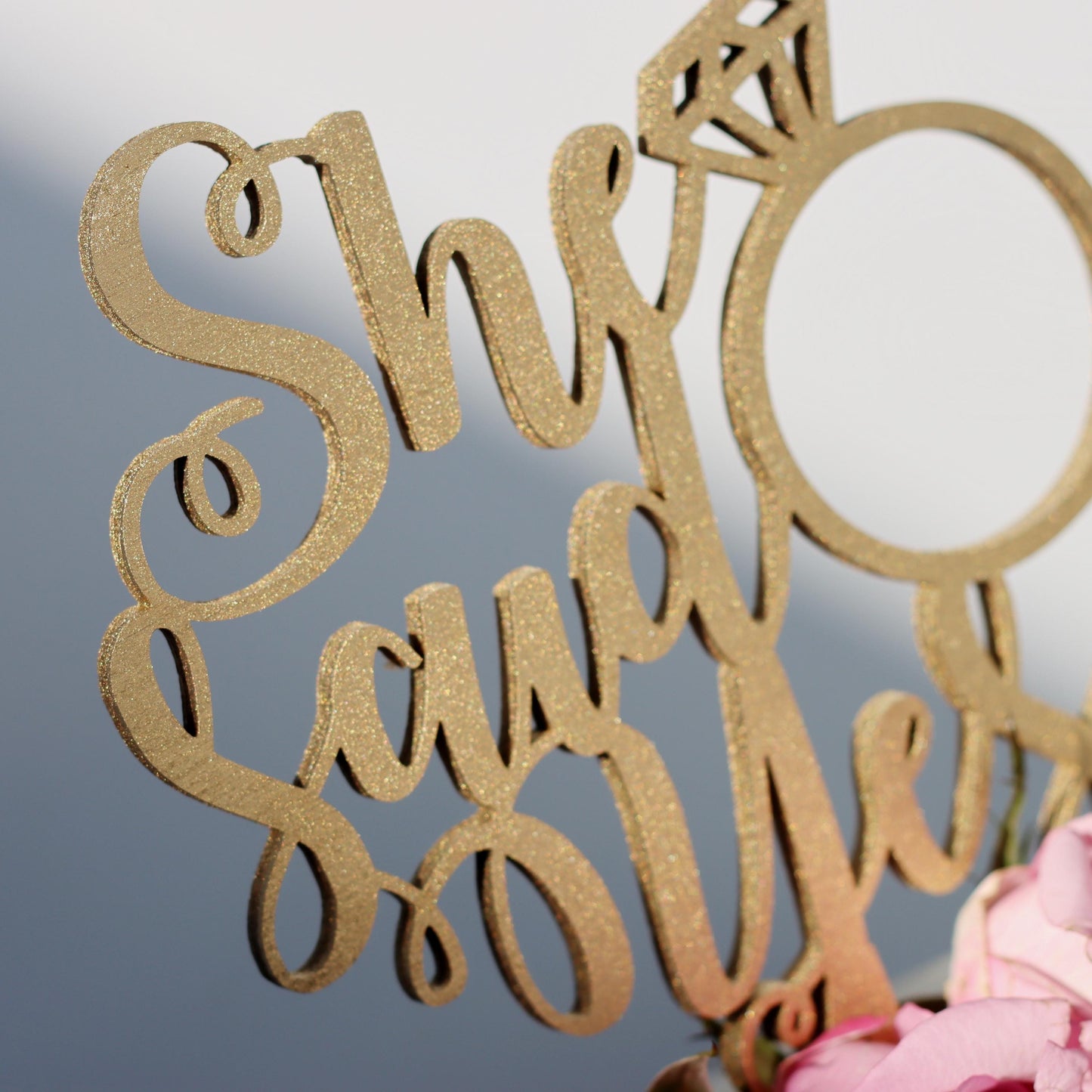 She Said Yes Cake Topper, Bridal Shower Cake Topper, Bride To Be Gift, Laser Cut Cake Topper
