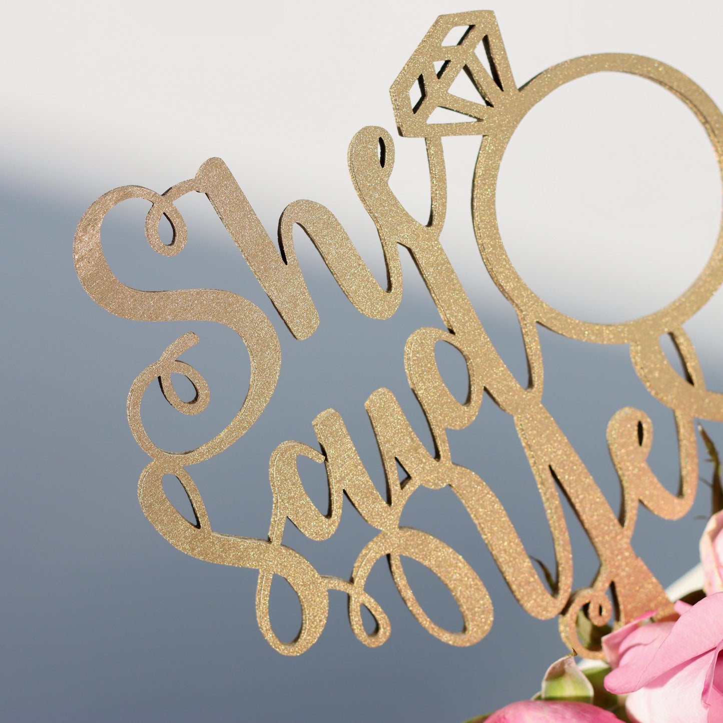 She Said Yes Cake Topper, Bridal Shower Cake Topper, Bride To Be Gift, Laser Cut Cake Topper