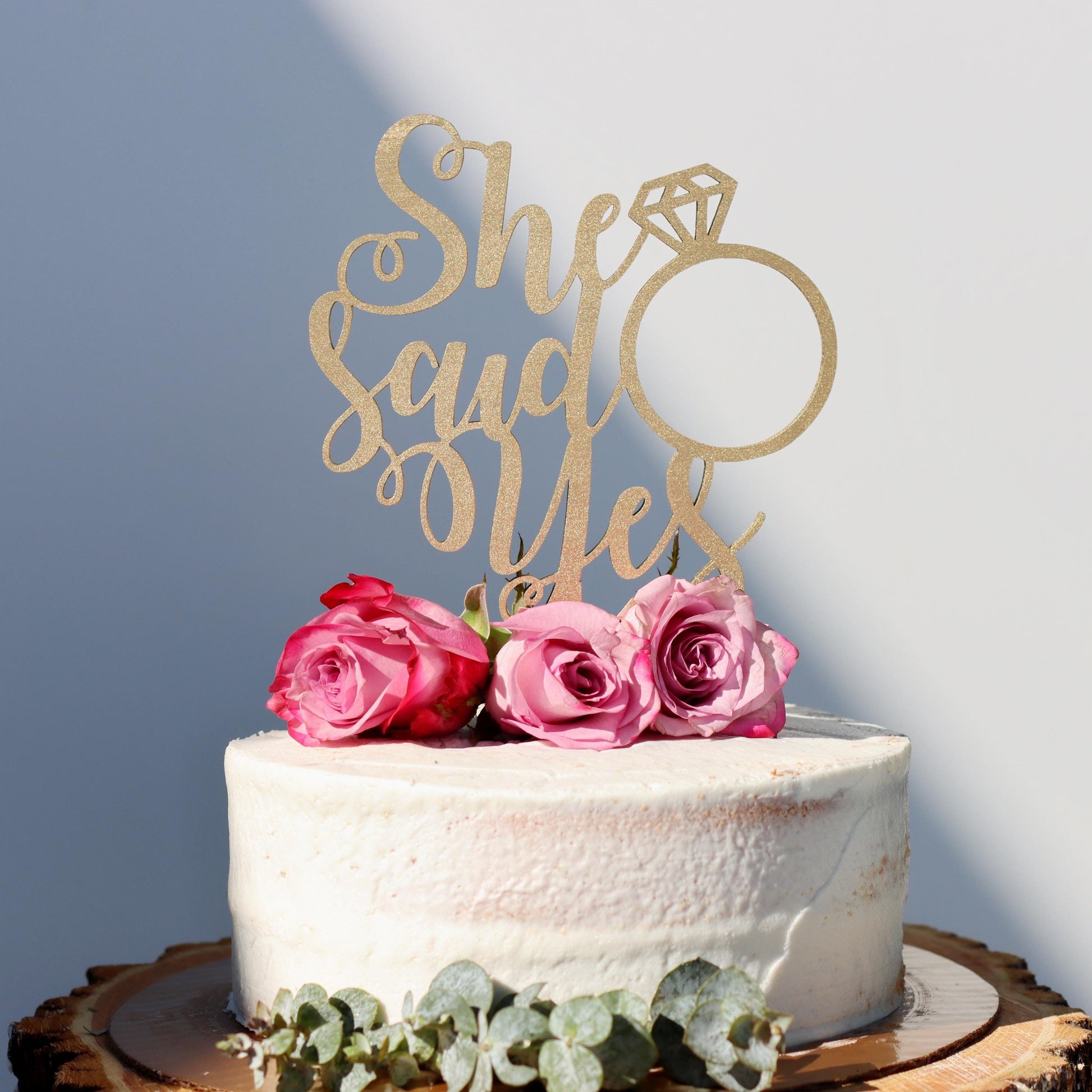 She said yes cake topper