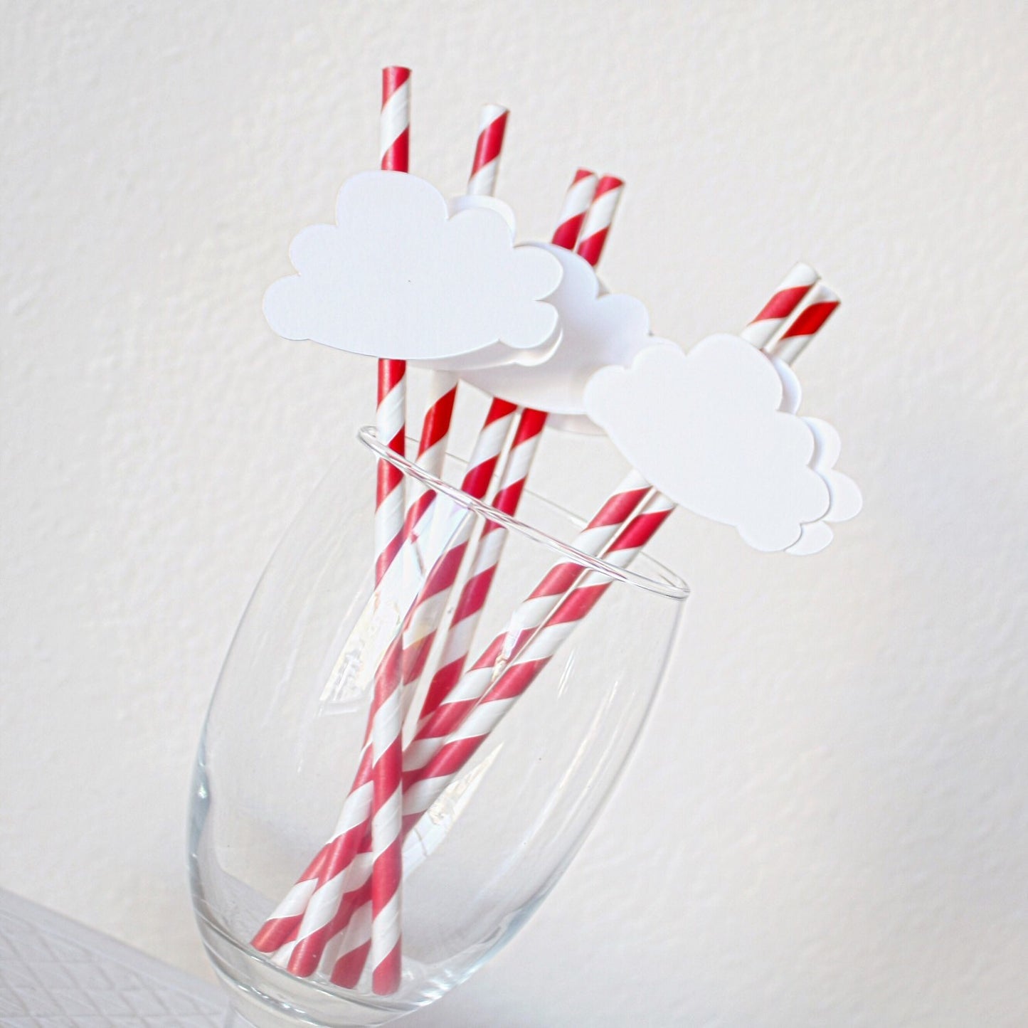 Party straws - Cloud Party Decor - Clouds - Paper Straws - Hot Air Balloon Decorations - Rainy Day - Up Up and Away Decor - Baby Shower