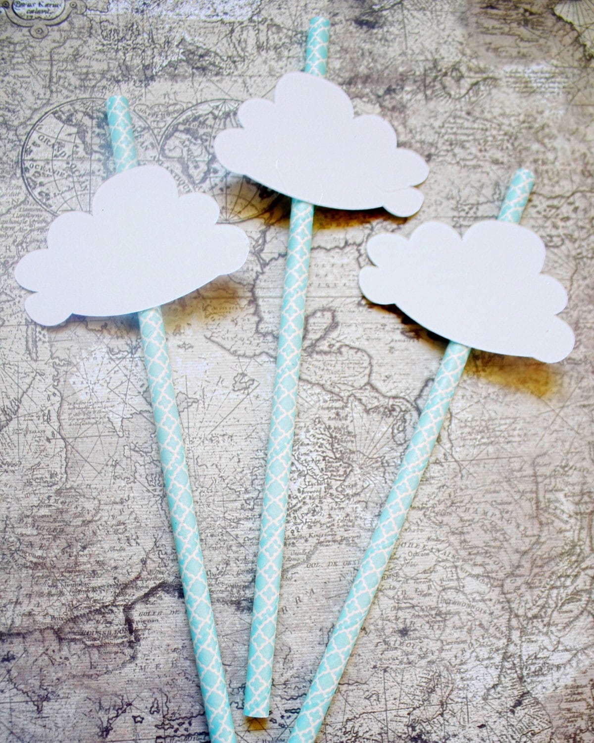 Up Up and Away Baby Shower - Party straws - Paper Straws - Hot Air Balloon Decorations - Rainy Day - Baby Shower Decorations