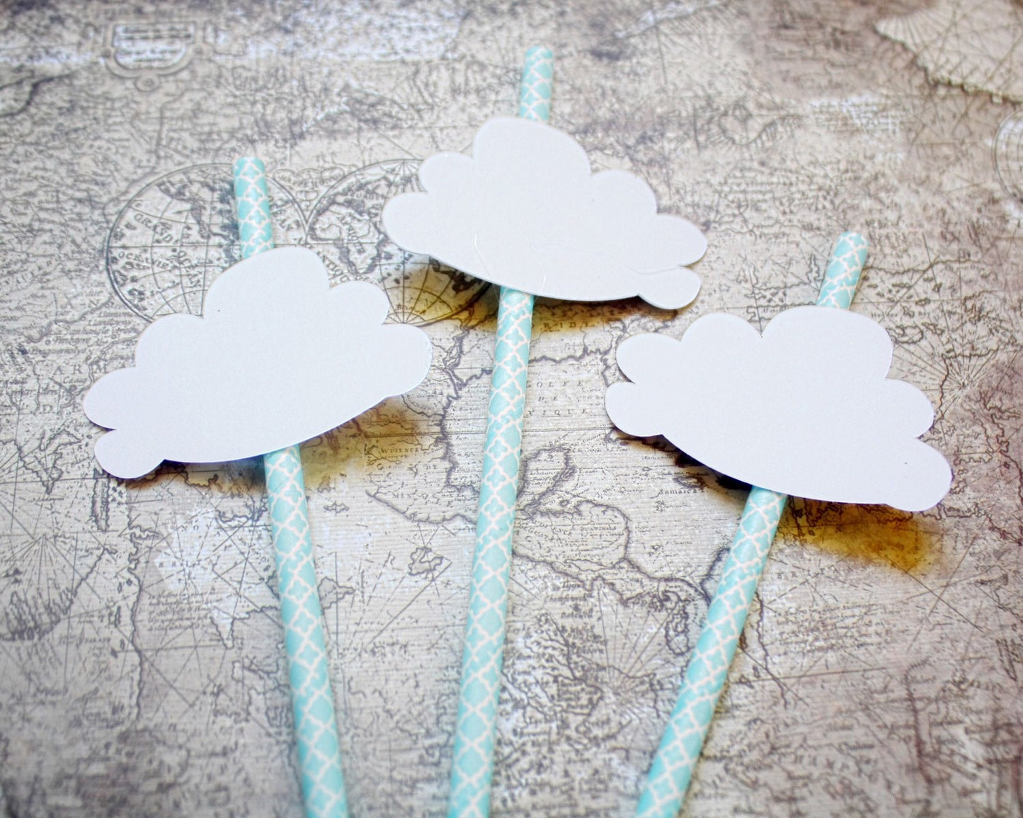 Up Up and Away Baby Shower - Party straws - Paper Straws - Hot Air Balloon Decorations - Rainy Day - Baby Shower Decorations